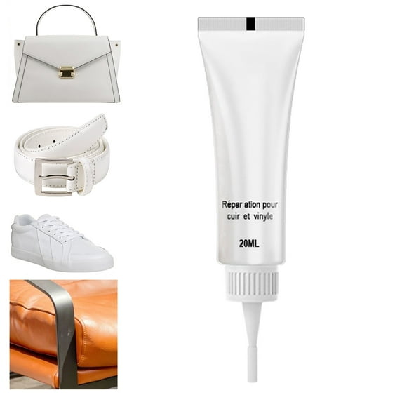 Advanced Leather Repair Gel,Leather Conditioner, Advanced Leather Repair Gel Black Leather and Vinyl Repair Kit, Heals & Restores Dry, Cracked, Scratched Leather (White) 1.81x4.33"
