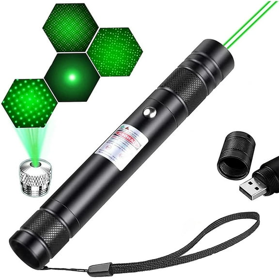 Advanced Long-Range Laser Pointer High Power - Rechargeable Green Laser Pointer with Removable Star Cap - Versatile Laser Pen for Astronomy, Construction, Presentations, and Outdoor Adventures
