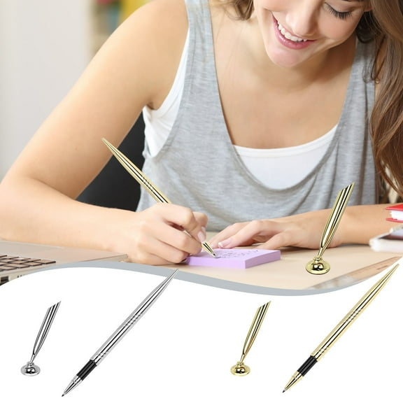 Advanced Metal Desk Pen with Plug-in Sleeve, 10ml, Ergonomic Grip for Office, Bank, Hotel Front Desk and Reception Counter, MA603