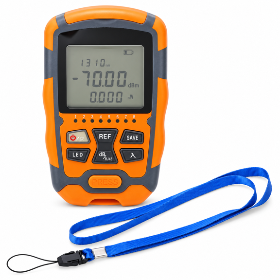 Advanced Mini Optical Power Meter Portable Fiber Cable Tester Multimeter with High Brightness LED Light for Accurate Network Diagnostics and Maintenance Tasks (5.91 inches / 15.00 cm) -70~+10dbm