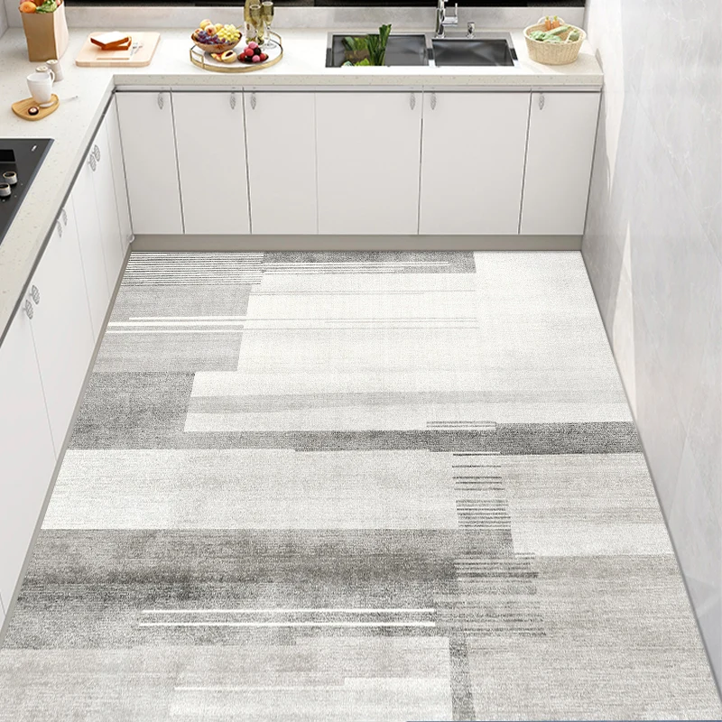 Advanced Minimalism Kitchen Floor Mat Scrubable Pvc Waterproof Carpet