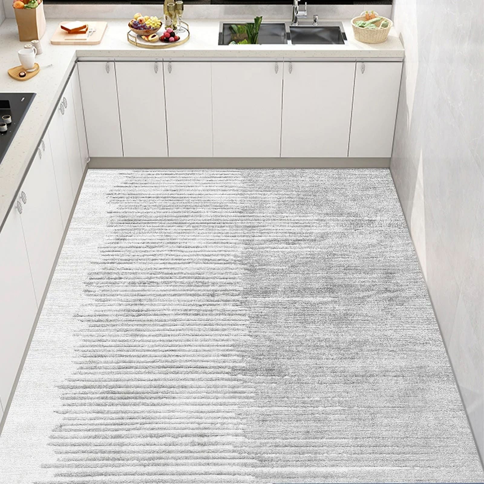 Advanced Minimalism Kitchen Floor Mat Scrubable Pvc Waterproof Carpet