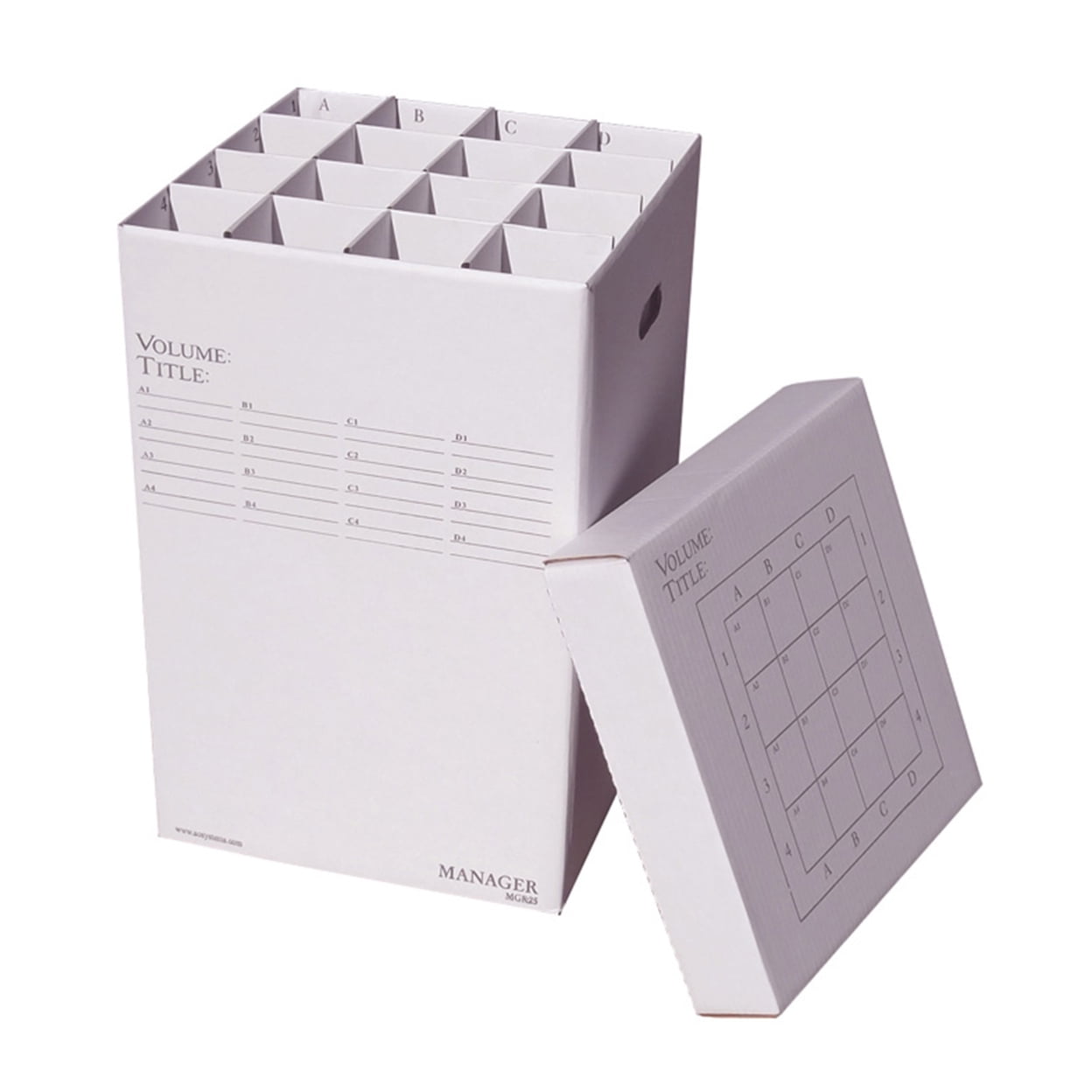 White Stackable 16-Slot Corrugated Cardboard Storage Box