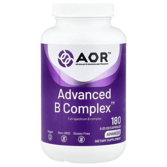 Advanced Orthomolecular Research AOR Advanced B Complex, 180 Capsules
