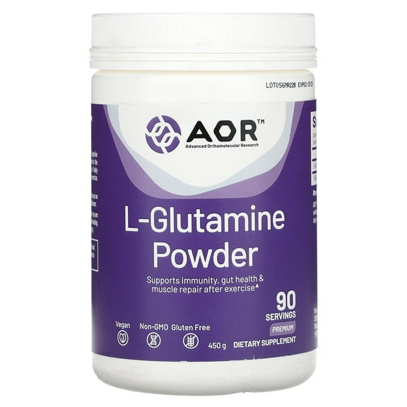 Advanced Orthomolecular Research AOR L-Glutamine Powder, Premium, 5,000 mg , 450 g