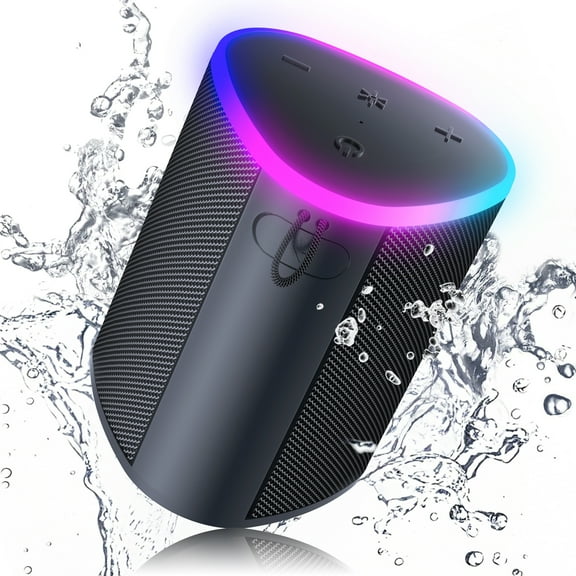 Advanced Outdoor Bluetooth Speaker with Lights - Ideal Gift for Men, Multi-Sync Capacity for 100 Speakers, Auto-Pairing HD Audio, Cool Tech Gadget, IPX5 Water-Resistant for Patio & Porch