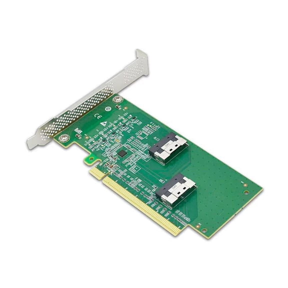 Advanced PCIe x16 to 2 SlimSAS SFF 8654 8i Adapter for Desktop Expansion Highly Speed Data Transfer Stable Connection