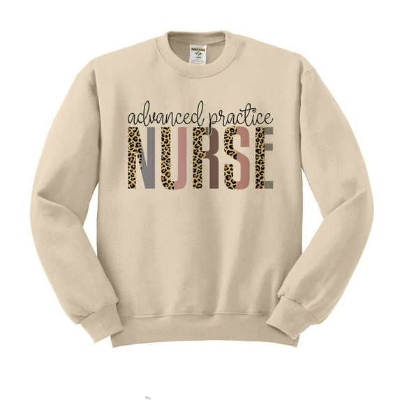 Advanced Pediatric Nurse Leopard Print Sweatshirt Unisex Small Sand