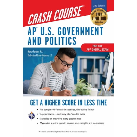 Pre-Owned Advanced Placement (AP) Crash Course AP U.S. Government & Politics Crash Course, a Time-Saving Study Guide: Get a Higher Score in Less Time, (Paperback)