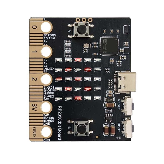 Advanced RP2350bit Development Board Featuring Programmable Button and LED Art