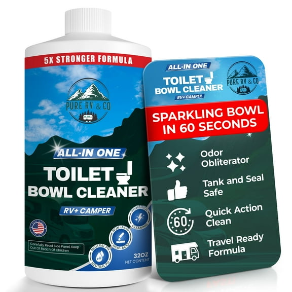 RV and Marine Toilet Bowl Cleaner 32 oz – Stain & Odor Remover, Septic & Sensor Safe, Bleach-Free, RV Toilet Cleaner for Campers, Trailers, and Boats
