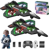 Advanced Rc Jet, Rc Stunt Fighter Jet Toy for Kids with 360° Flips & LED Lights, Christmas Remote Control Drone, Foam Remote Control Airplane, for Kids Adults Beginners Sky Enthusiast (2*Green)