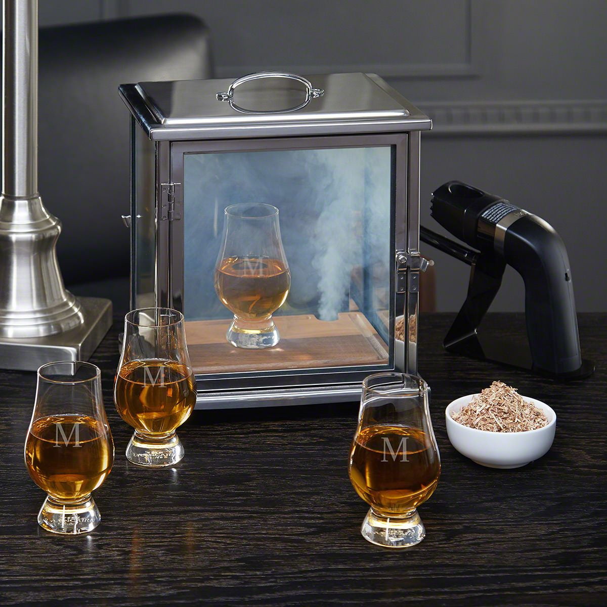 Storage Box For Glencairn Whiskey Glasses - 6 Glass Holder With Padding, Dark Grey Organizer 4 thumbnail image