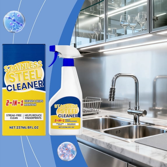 Advanced Stainless Steel Cleaner, 237ml Formula That Cleans While Preventing Future Fingerprints and Smudges for a Streak-Free Shine on Appliances, Protective Polish Spray