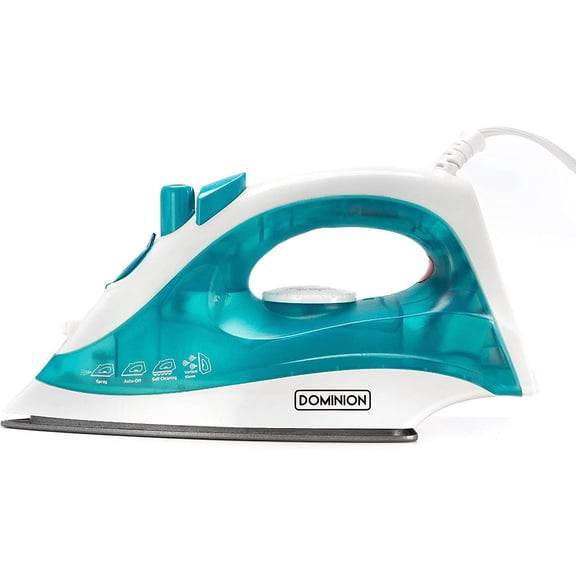 Advanced Steam Iron for Clothes with Non-Stick Soleplate, Lightweight 1200W Vertical and Adjustable tat Control, Self Clean, Pivoting Cord, Steam/Dry/Spray Functions, Teal