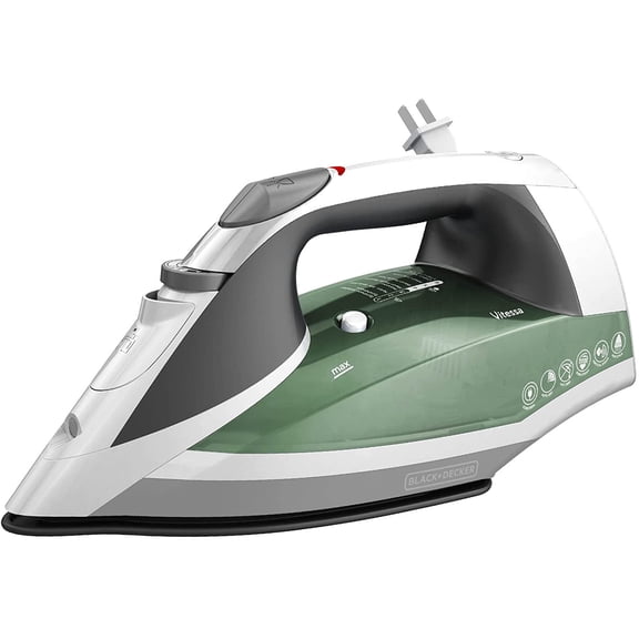 Advanced Steam Iron with Even Steam Nonstick Soleplate Auto Shutoff Tangle-Free Retractable Cord Green Bestseling