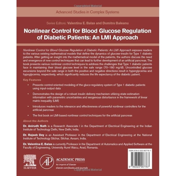 Pre-Owned Advanced Studies in Complex Systems Nonlinear Control for Blood Glucose Regulation of Diabetic Patients: An LMI Approach, (Paperback)