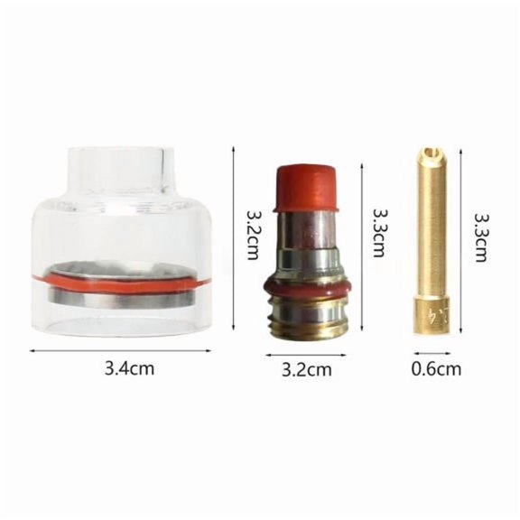 Advanced TIG Welding Glass Nozzle Set with Efficient Control and Stable Welding (WP-17/18/26 3.2)