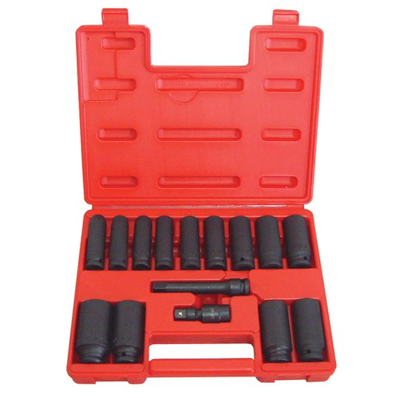 Advanced Tool Design Model ATD-4450 15 Piece 1/2" Drive Deep SAE Impact Socket Set
