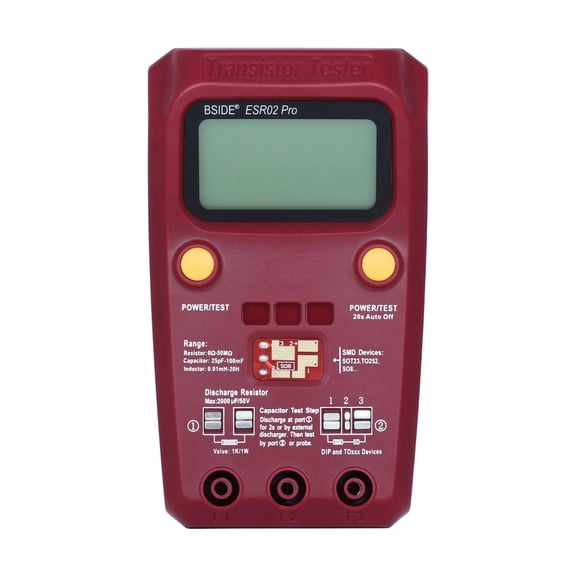 Advanced Transistor Capacitor Resistance Tester Portable Design ±1% Measurement Accuracy For Electronics Maintenance Projects
