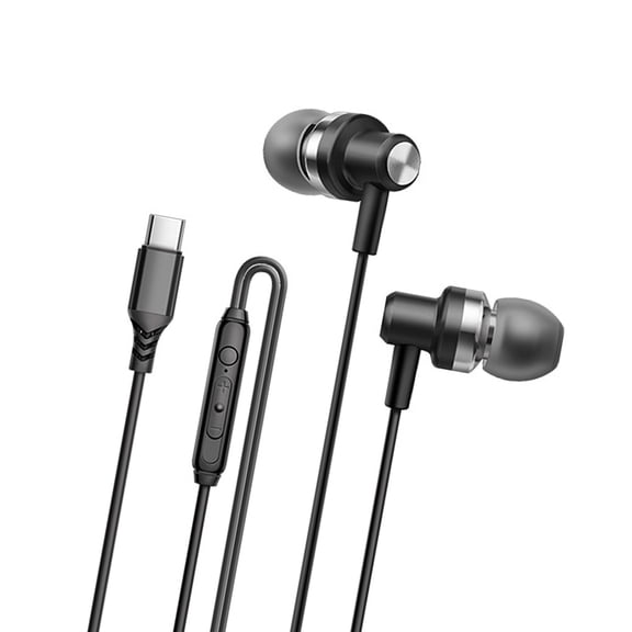 Advanced Type C In Ear Earphones Anti Tangling Cord 120CM with High Resolution Auditory Output