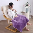 thumbnail image 1 of Advanced USB Heated Blanket, featuring low-voltage electric heating technology with essential safety features automatic shut-off, for versatile use at home, travel or office, 29.53*47.24in, Purple, 1 of 8