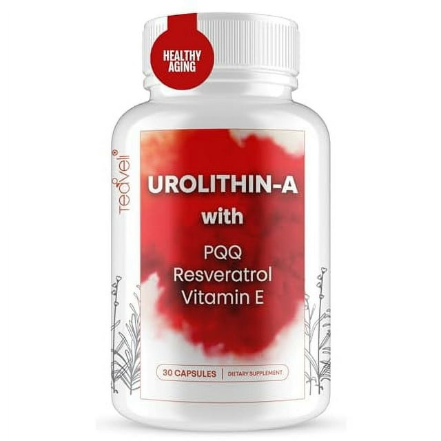 Advanced UrolithinA Supplement (15 Servings) with Resveratrol, PQQ, Vitamin E and Bioperine for