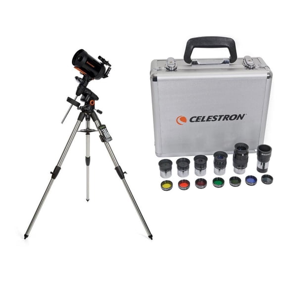 Advanced VX 6" Schmidt-Cassegrain Telescope - with Deluxe Accessory Kit (5 Celestron Plossl Eyepieces, 1.25" Barlow Lens, 1.25" Filter Set, Accessory Carry Case