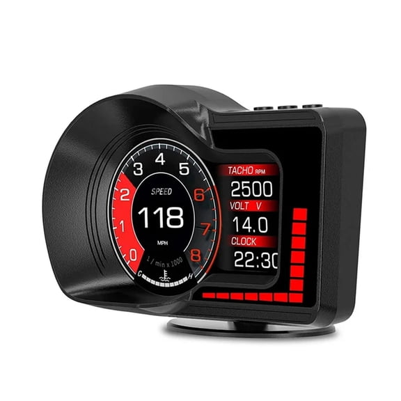 Car HUD Display with Double Mode Real Time Vehicle Data Speed Electric Water Temperature & Fault Code Reading