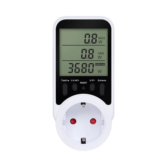 Advanced Voltages Current Meter Plug-in Socket Power Meter 3680W Capacity Real Time Wattage Tracking For Household Use