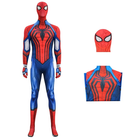 Advanced Web Spider Hero Bodysuit, Advanced Web Spider Role Play Jumpsuit, Superhero Full Costume, Advanced Web Spider Hero Full Bodysuit Superhero Cosplay Jumpsuit With Separate Mask, XS