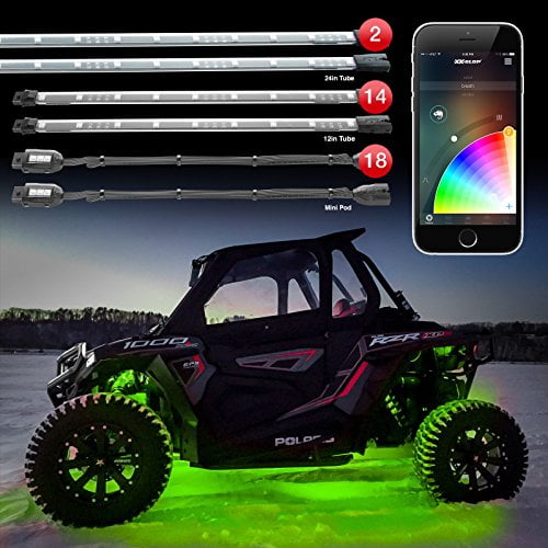 Advanced XKchrome App Control LED Light Kit (2) 24" + (14) 12" Tubes + (18) Pods for Offroad UTV ATV