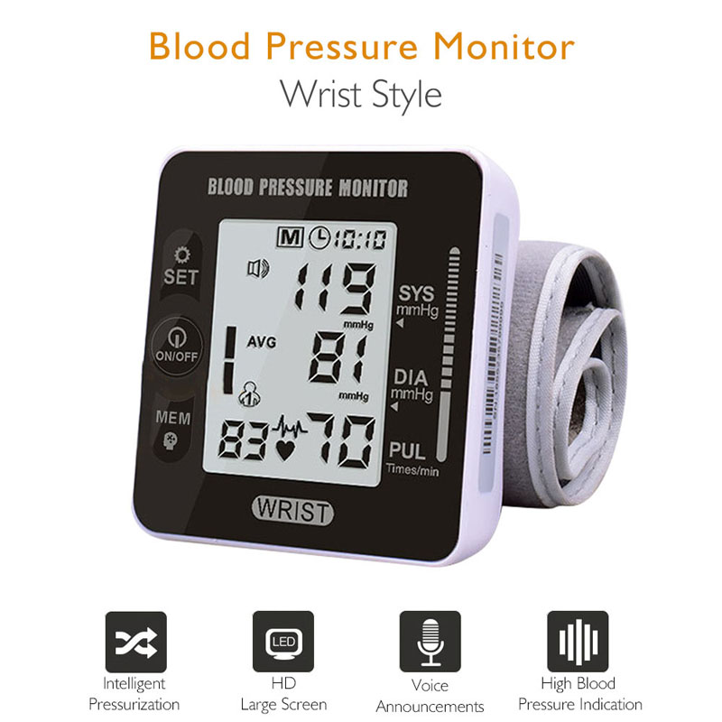 Advancedaccuracy Wrist Blood Pressure Monitor BP Cuff Heart Rate Checker Upper Arm Wrist Pulse