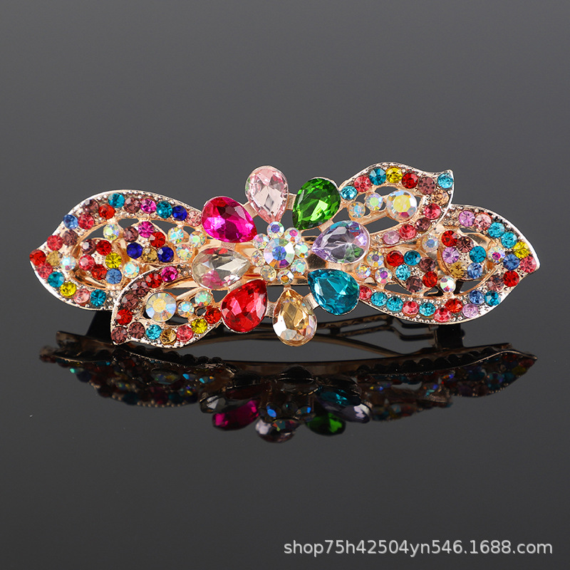 Advanced adult hair clip, alloy rhinestone large spring clip with ...