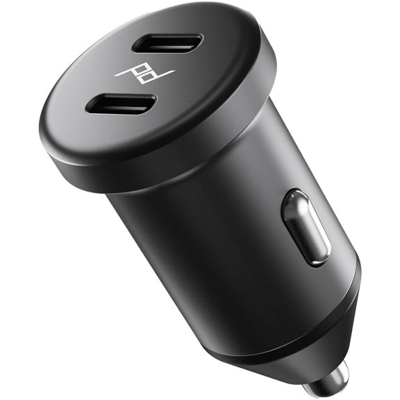 Advanced dual-port car charger  total output 45, compact metal car adapter, fast charging compatible with smartphones, tablets, etc.  low profile aluminum structure