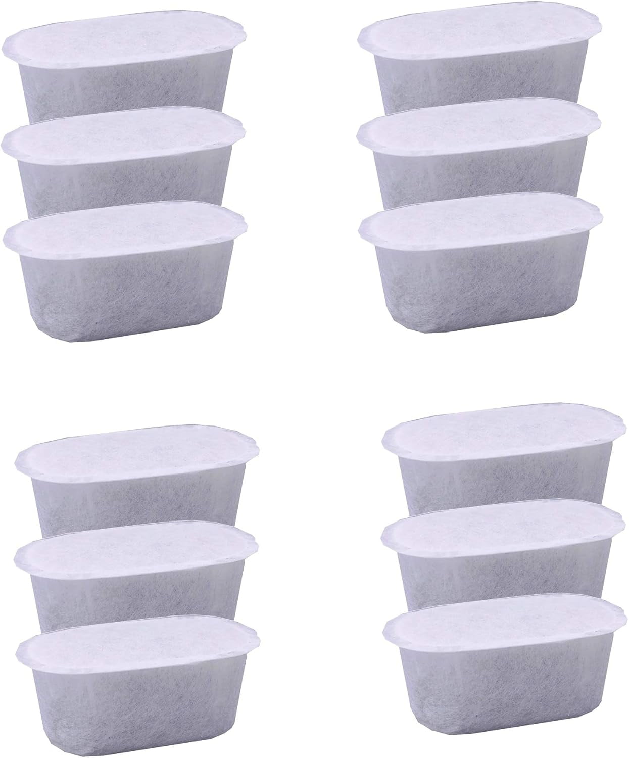 Advanced replacement water filter cartridge, easy to measure and washable 12 cup coffee machine, two-step advanced filtration system with activated carbon and ion exchange resin (12 packs)