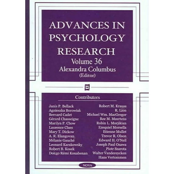 Advances In Psychology Research