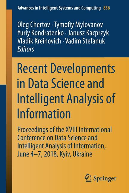 Advances in Intelligent Systems and Comp Recent Developments in Data ...