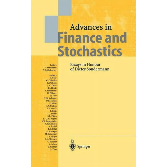 Advances in Finance and Stochastics: Essays in Honour of Dieter Sondermann, (Hardcover)