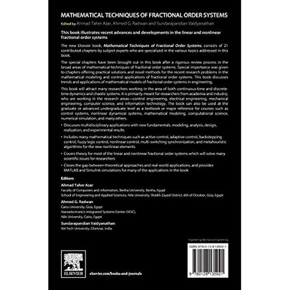 Pre-Owned Advances in Nonlinear Dynamics and Robot Mathematical Techniques of Fractional Order Systems, (Paperback)