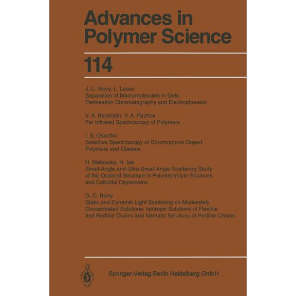 Advances in Polymer Science Polymer Analysis and Characterization, Book 114, (Paperback)