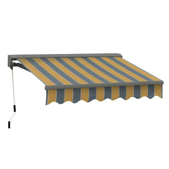 Advaning Classic C Series Electric Retractable Awning, Gray Stripe