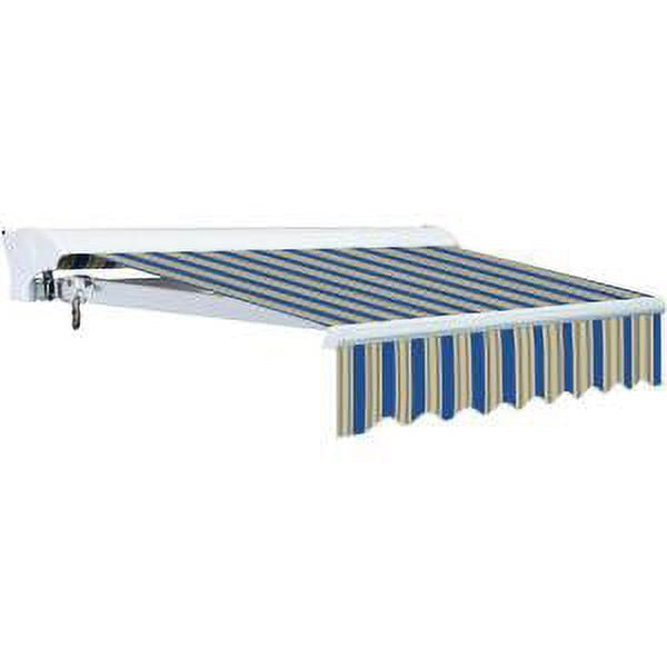 Luxury Ocean Blue Stripes Motorized Retractable Awning