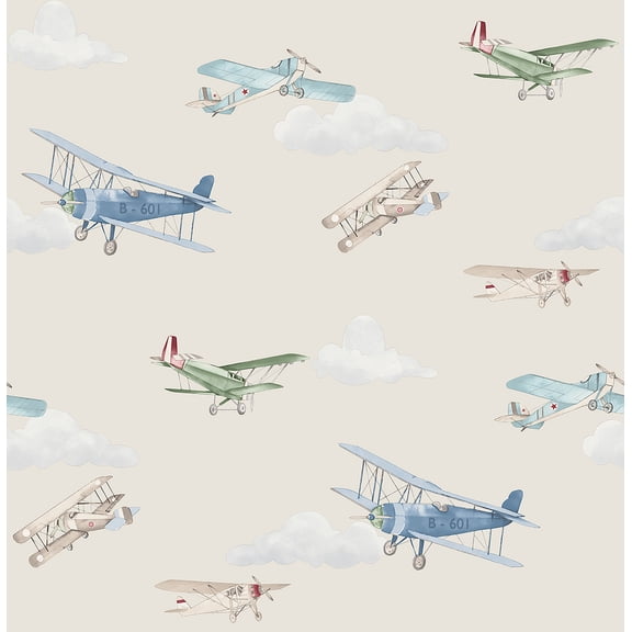 Advantage Aeroplanes Beige Skies Wallpaper