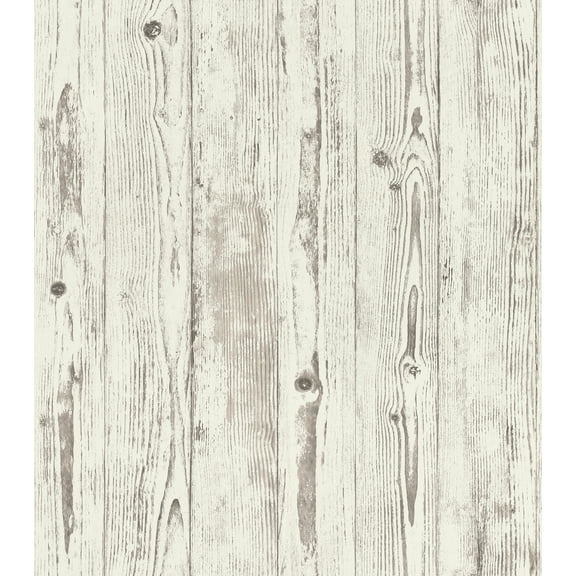 Advantage Albright White Weathered Oak Panels Unpasted Vinyl On Non Woven Wallpaper, 21-in by 33-ft, 57.8 sq. ft.