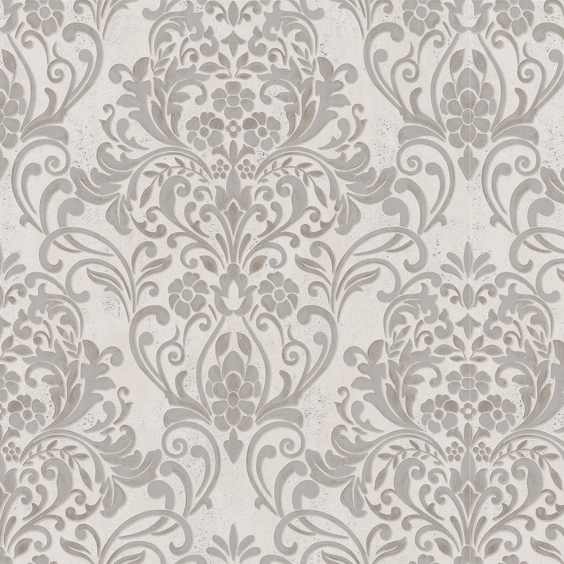 Anders Grey Damask Non-Woven Washable Wallpaper