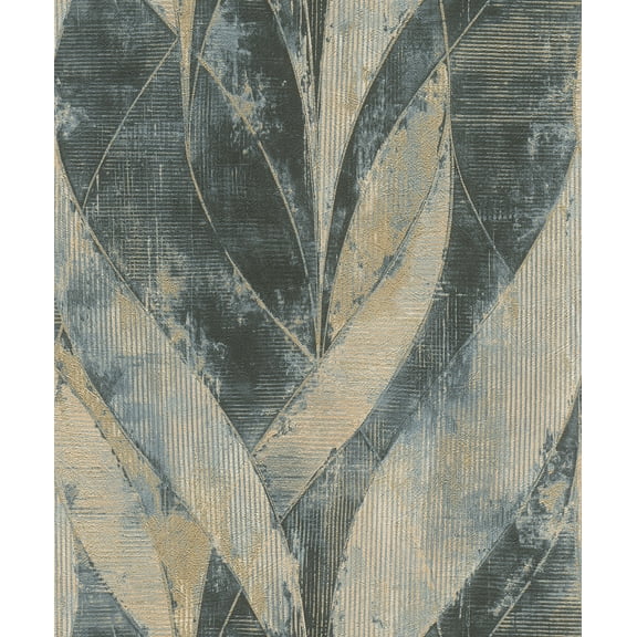 Advantage Blake Denim Leaf Wallpaper