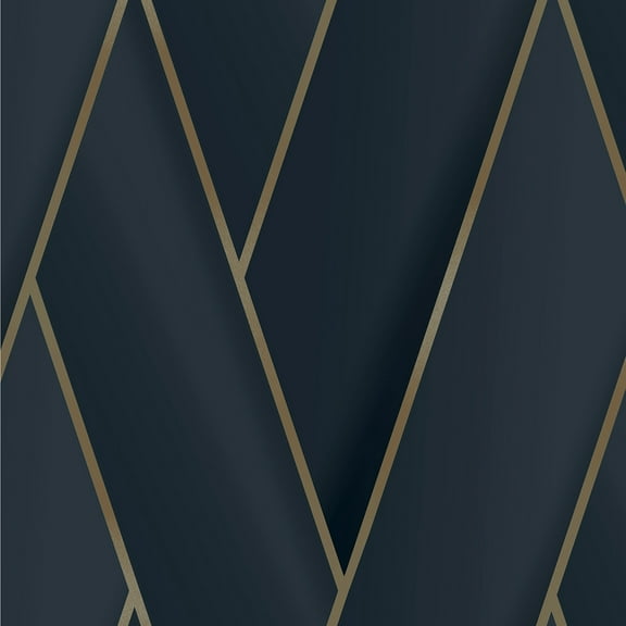 Advantage Blue, Manfred Navy Modern Herringbone Wallpaper 396.00 x 20.90 x 0.03 Inches