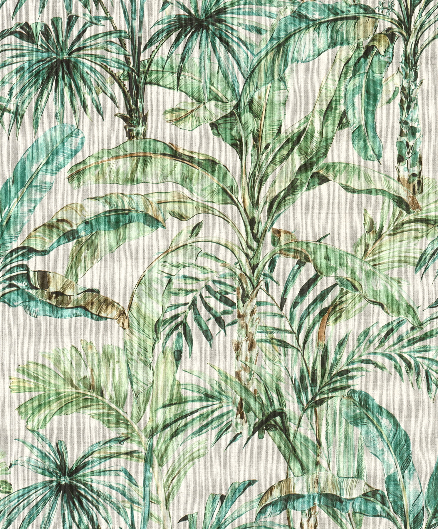 Calle Tropical Green and White Non-Pasted Wallpaper