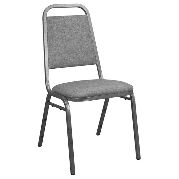 Advantage Charcoal Gray Fabric-Padded Banquet Stackable Chairs